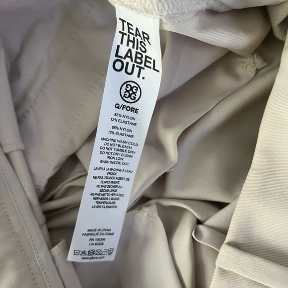 G/FORE women’s Luxe Stretch Twill Golf Pants beige tan Straight Leg - Picture 5 of 12